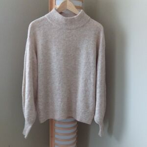PtP 22" H&M Shimmery Soft Beige Mock Turtleneck Sweater